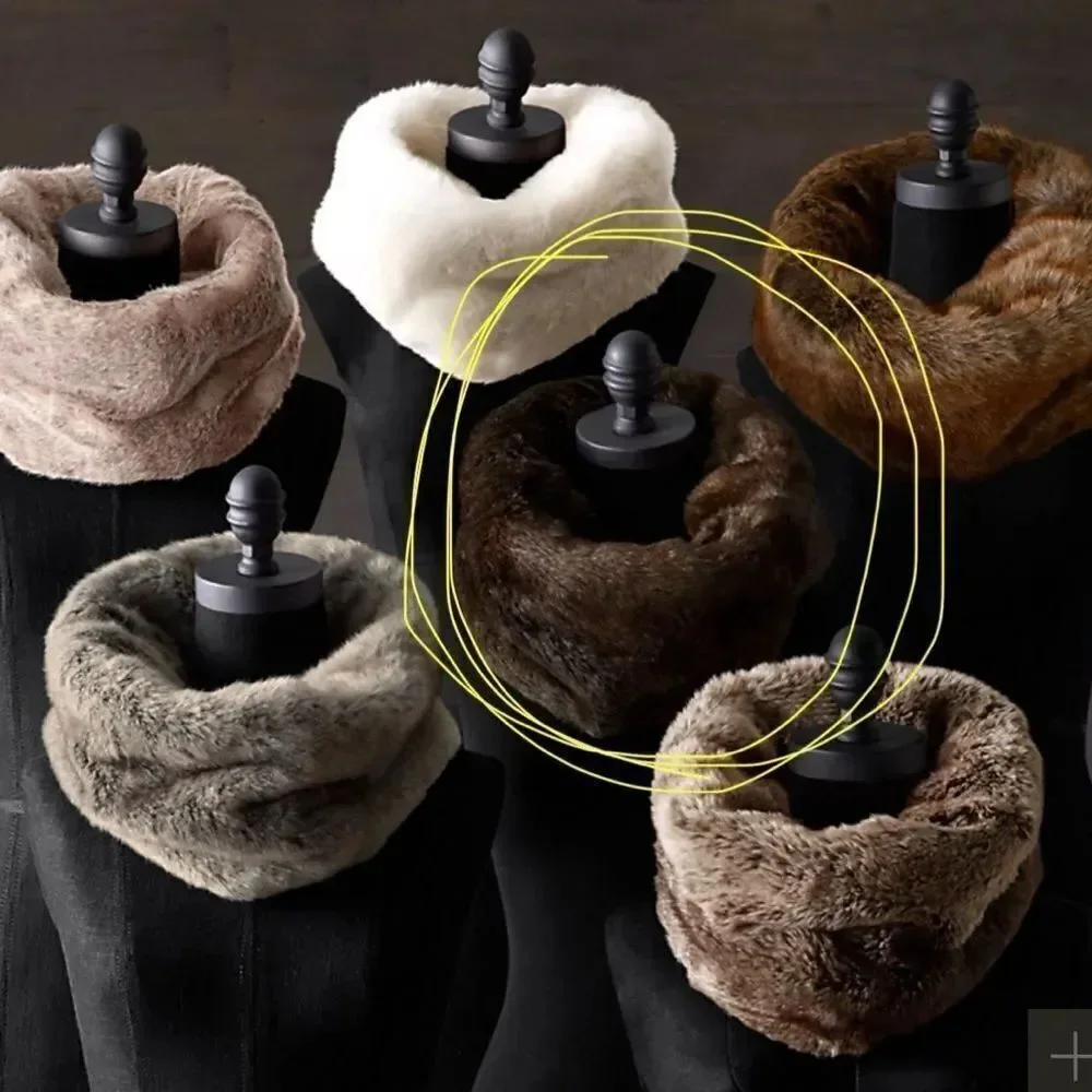 RH Luxe Faux Fur Infinity Scarf in Sable